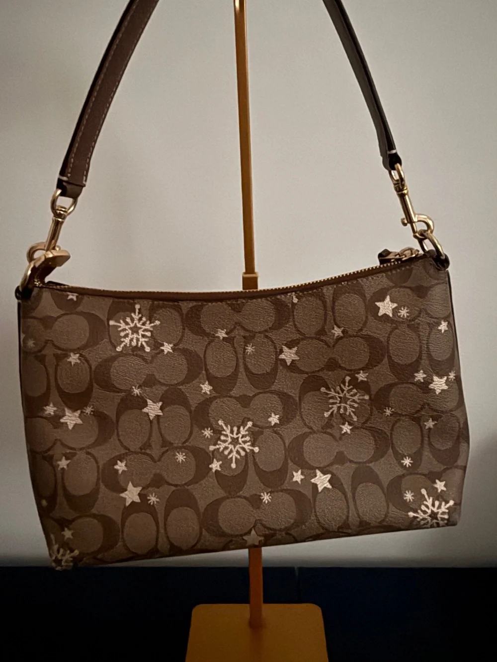 COACH Signature Clara Snowflake Shoulder Bag